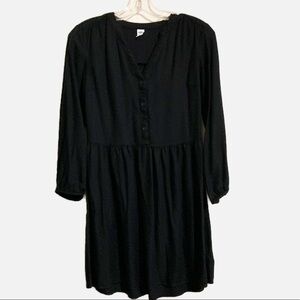 Old Navy Black Long Sleeve Henley Button down Dress. Size XS